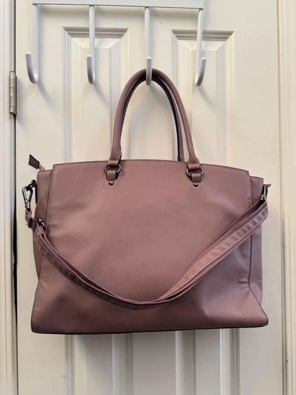 Mauve Structured Tote Bag for Women, Like New